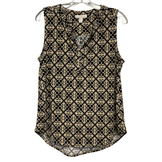 Top Sleeveless By Dana Buchman In Black & Tan, Size:M
