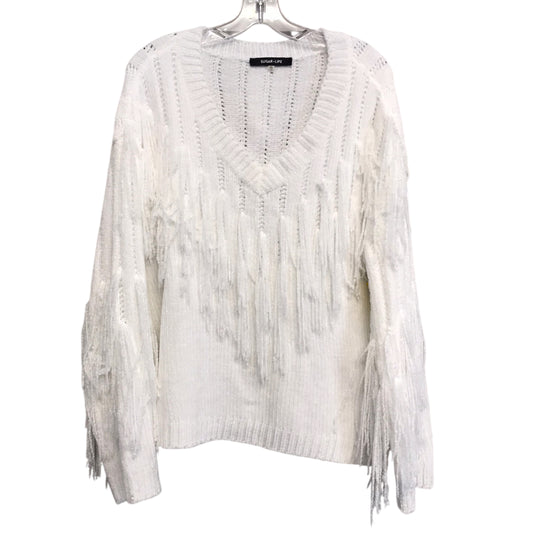 Sweater By Sugar Lips In White, Size:L