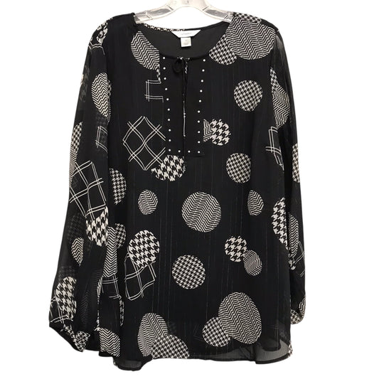 Top Ls By Cj Banks In Black & White, Size:2X