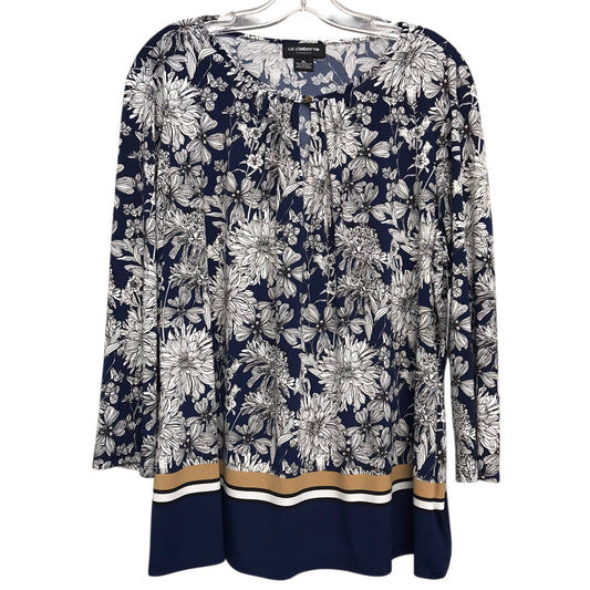 Top Ls By Liz Claiborne In Blue & White, Size:Xl