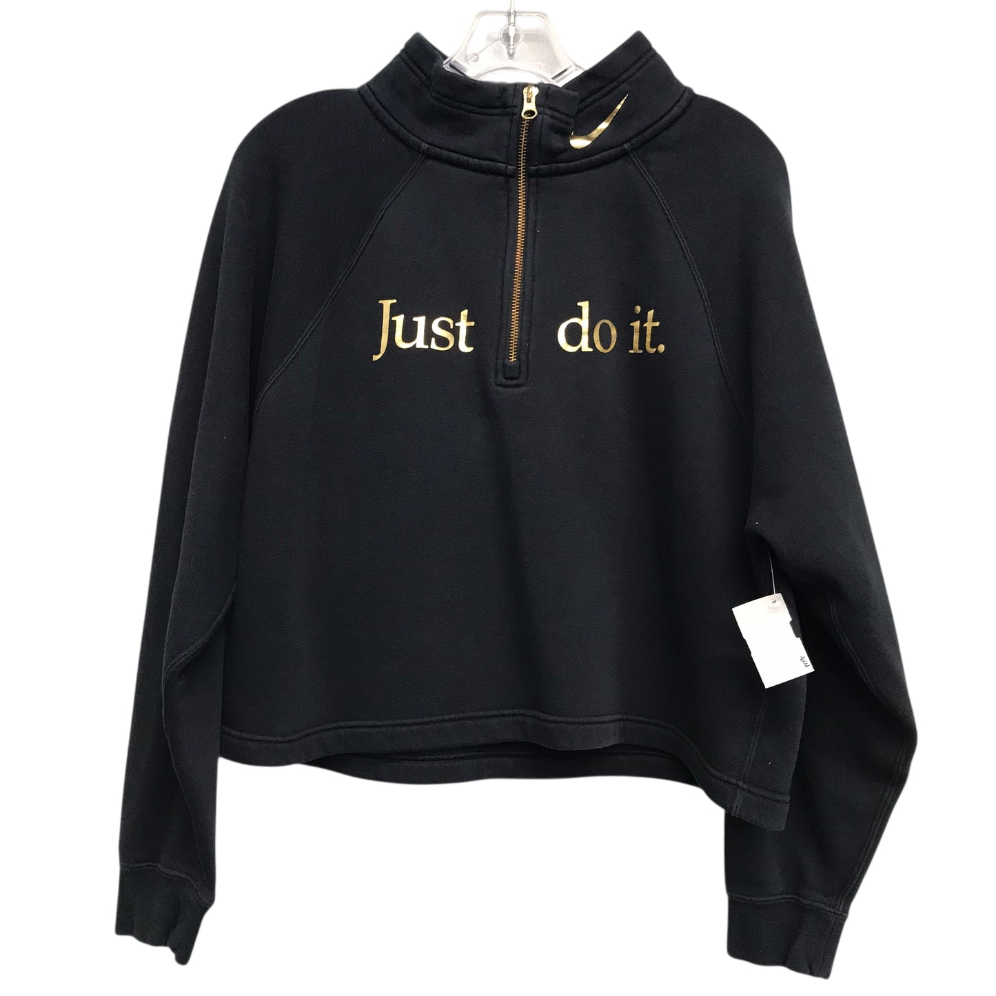Athletic Sweatshirt Collar By Nike Apparel In Black, Size:L