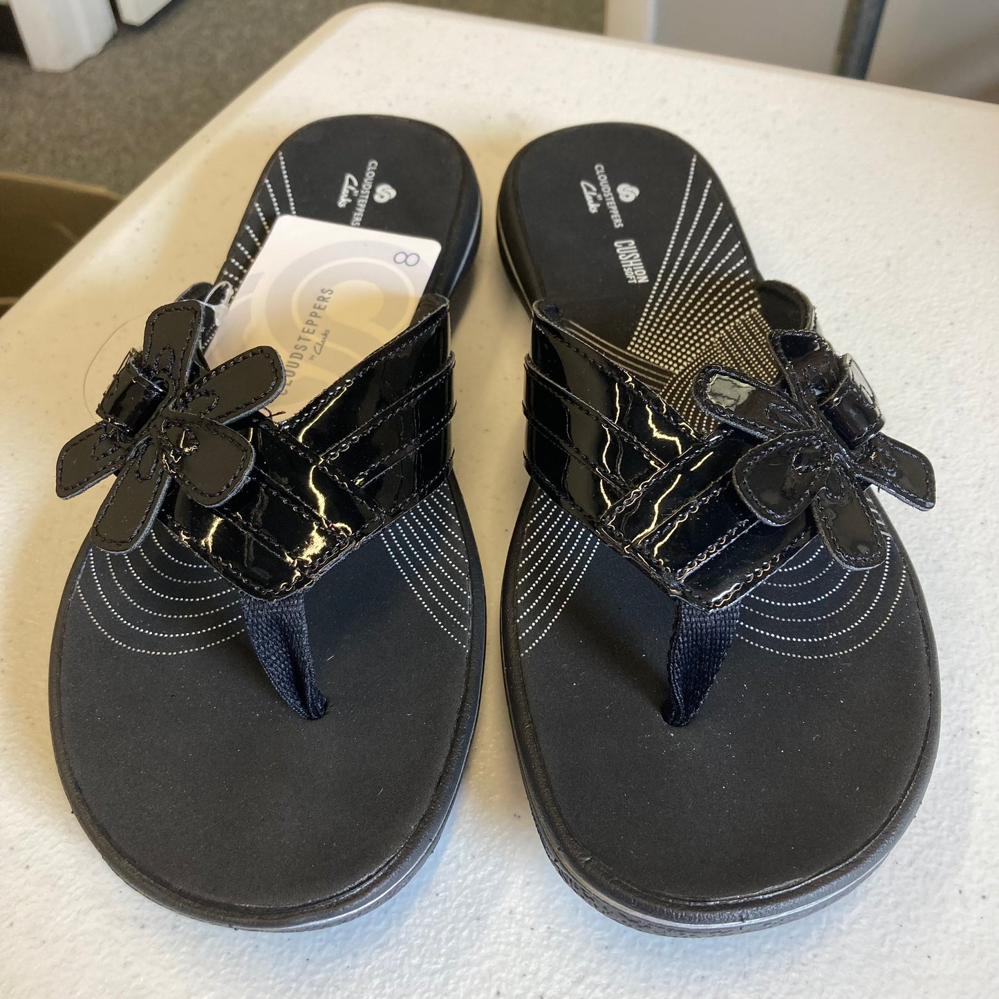 Sandals Flip Flops By Clarks In Black, Size:8