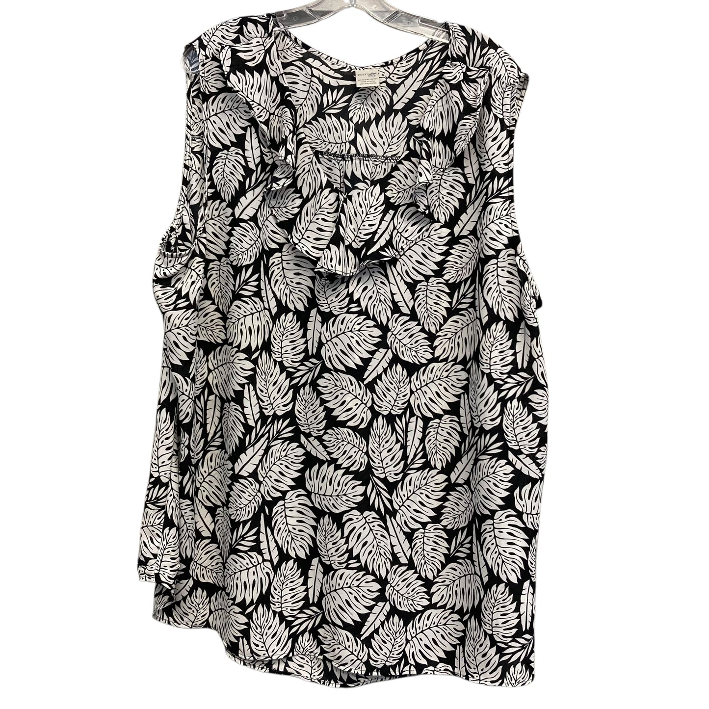 Top Sleeveless By Terra & Sky In Black & White, Size:3X