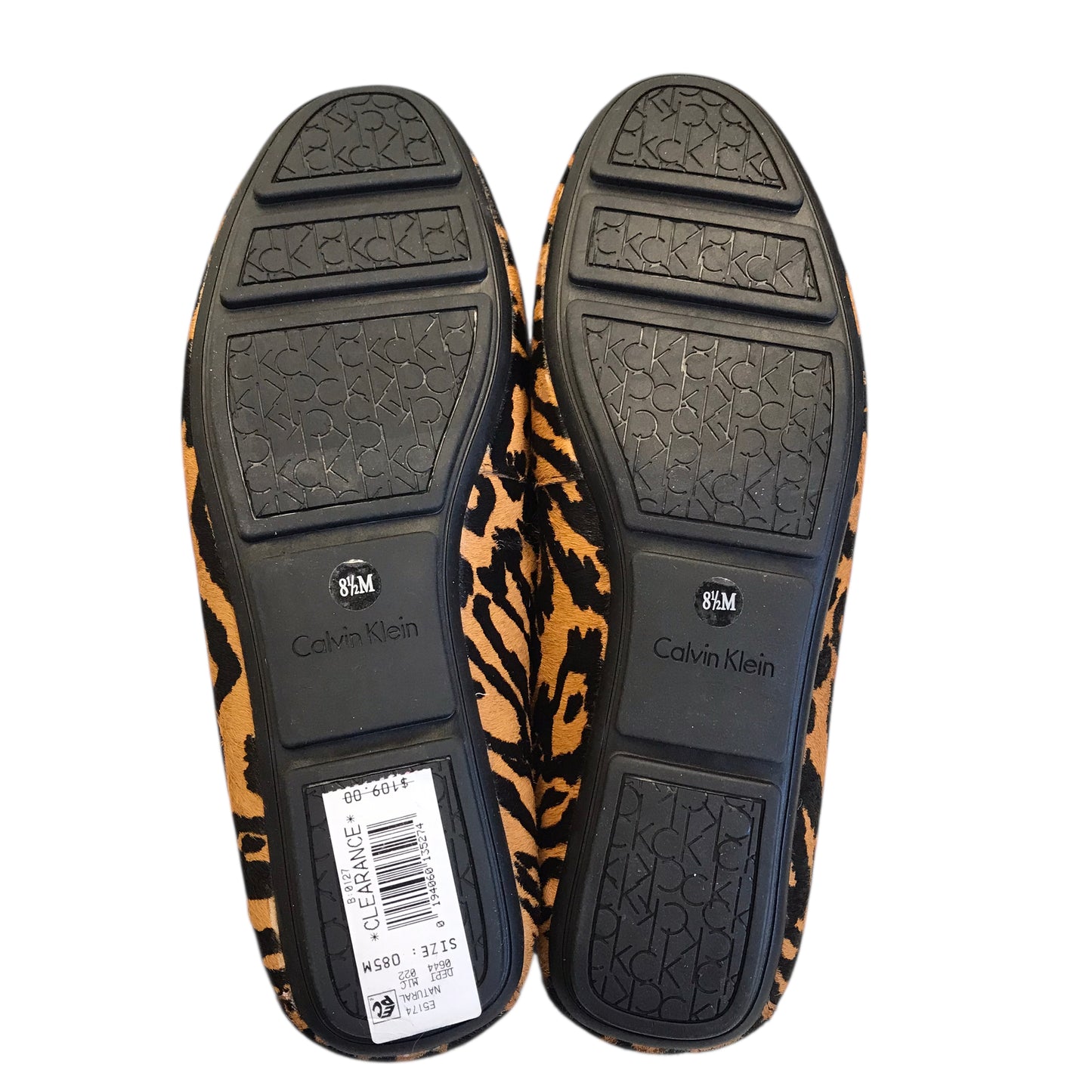 Shoes Flats By Calvin Klein In Animal Print, Size:8.5