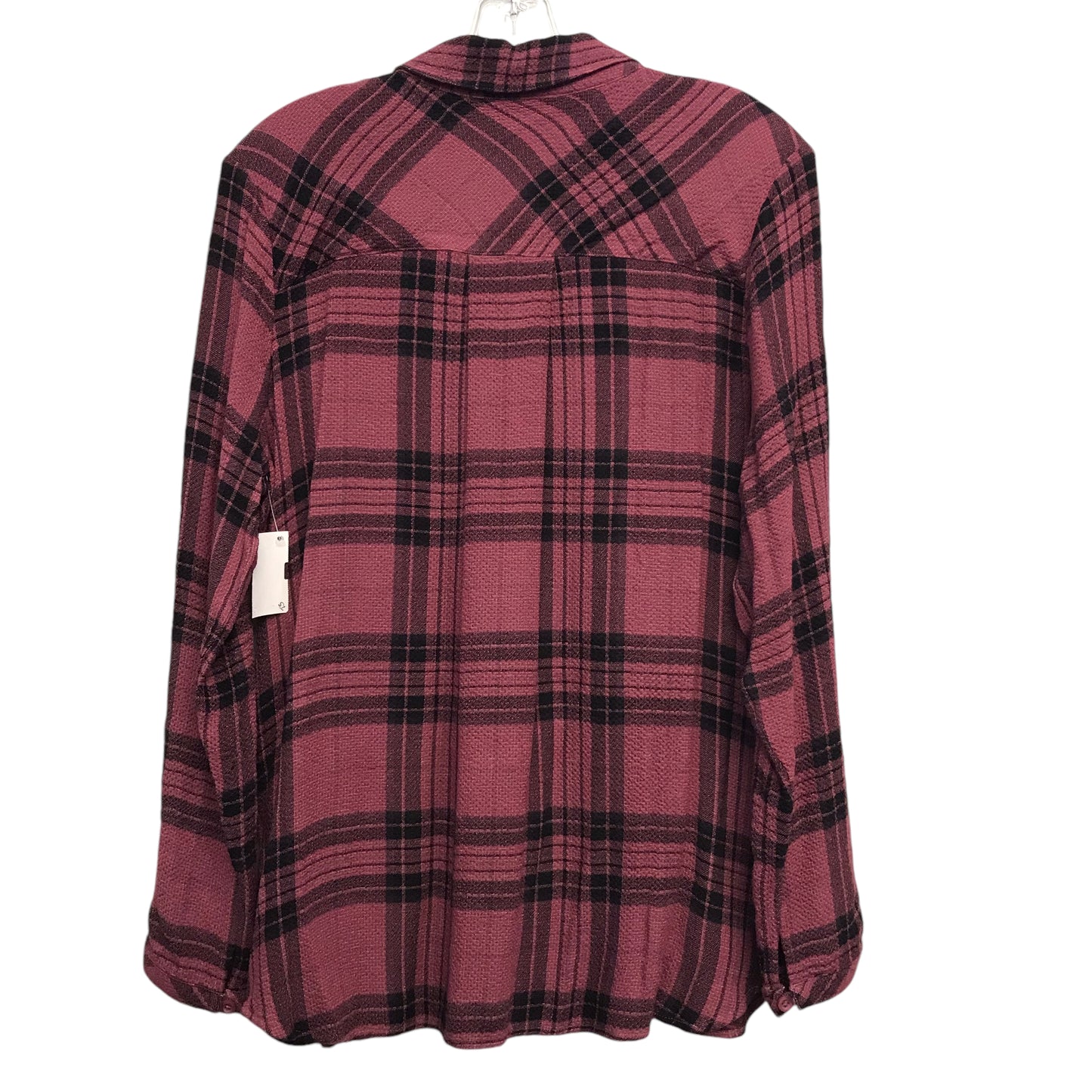 Top Ls By Side Stitch In Plaid Pattern, Size:S