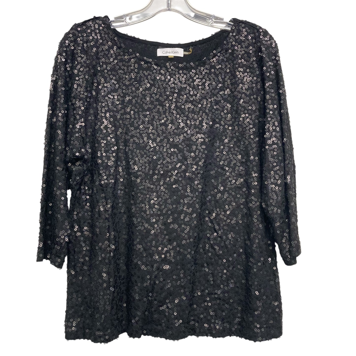 Top Ls By Calvin Klein In Black, Size:Xl
