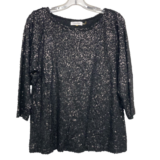 Top Ls By Calvin Klein In Black, Size:Xl