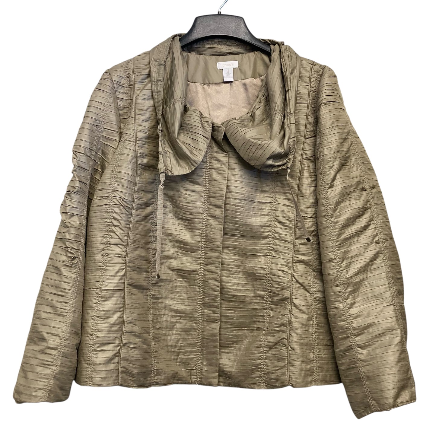 Blazer By Chicos In Taupe, Size:Xl