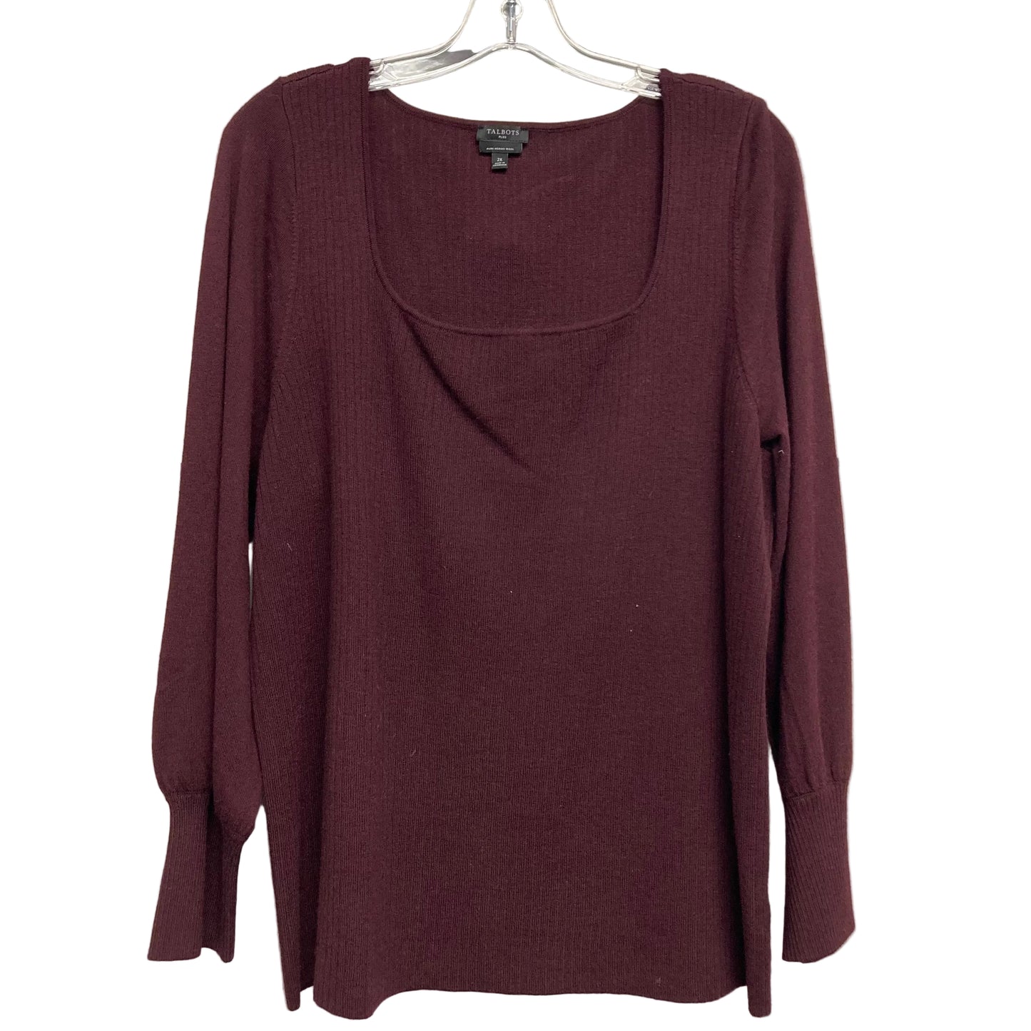Sweater By Talbots In Maroon, Size:2X
