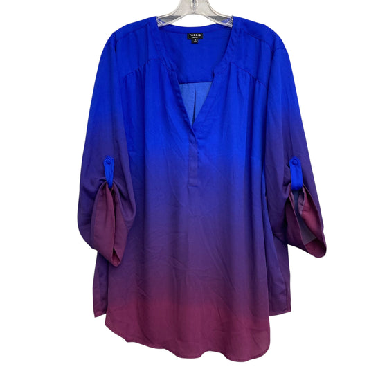 Top 3/4 Sleeve By Torrid In Blue & Purple, Size:3X