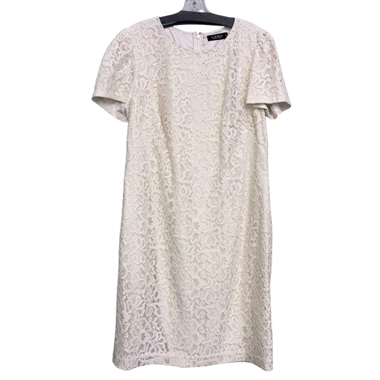 Dress Party Midi By Lauren By Ralph Lauren In Ivory, Size:Xl
