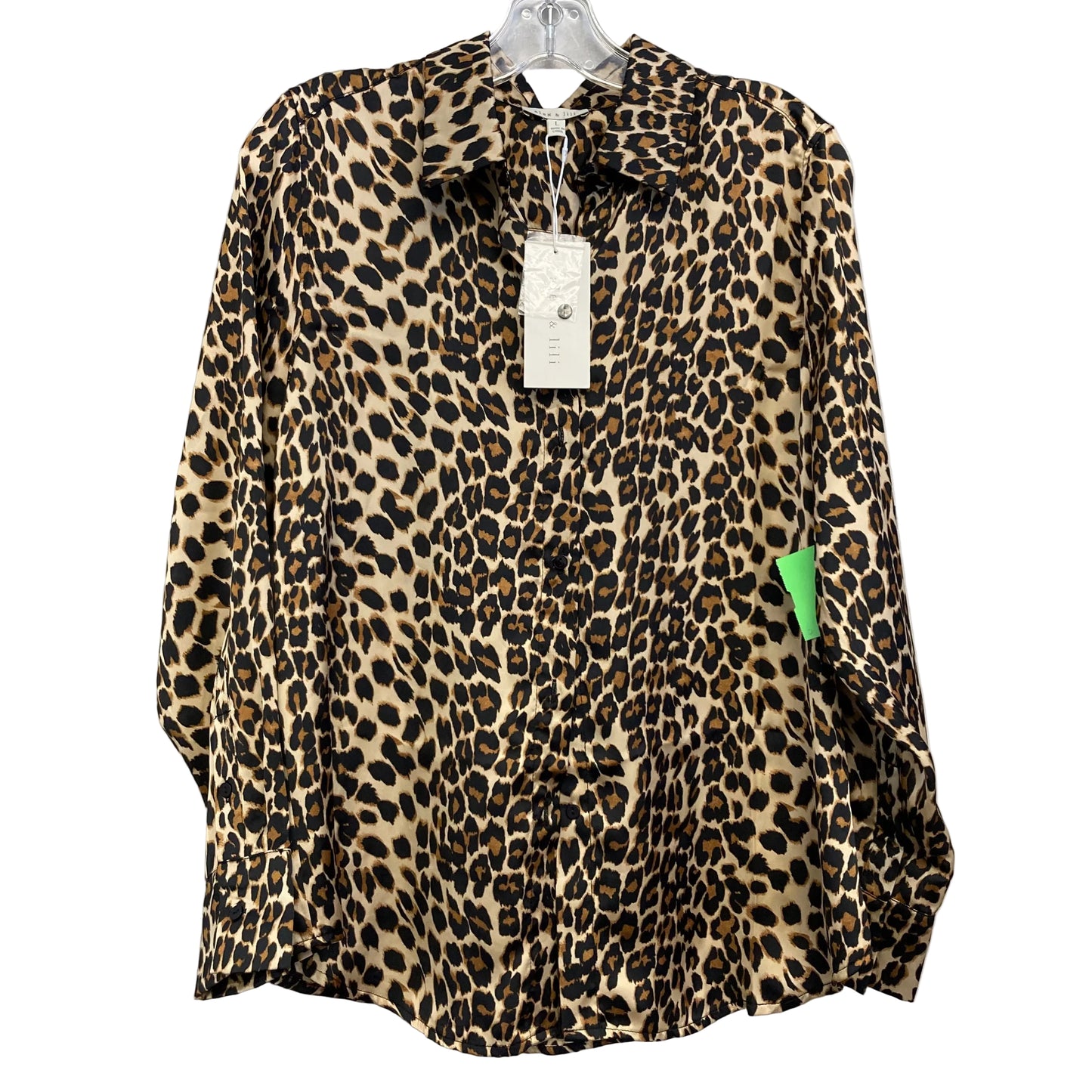 Blouse Ls By Alex & Lili In Animal Print, Size:L