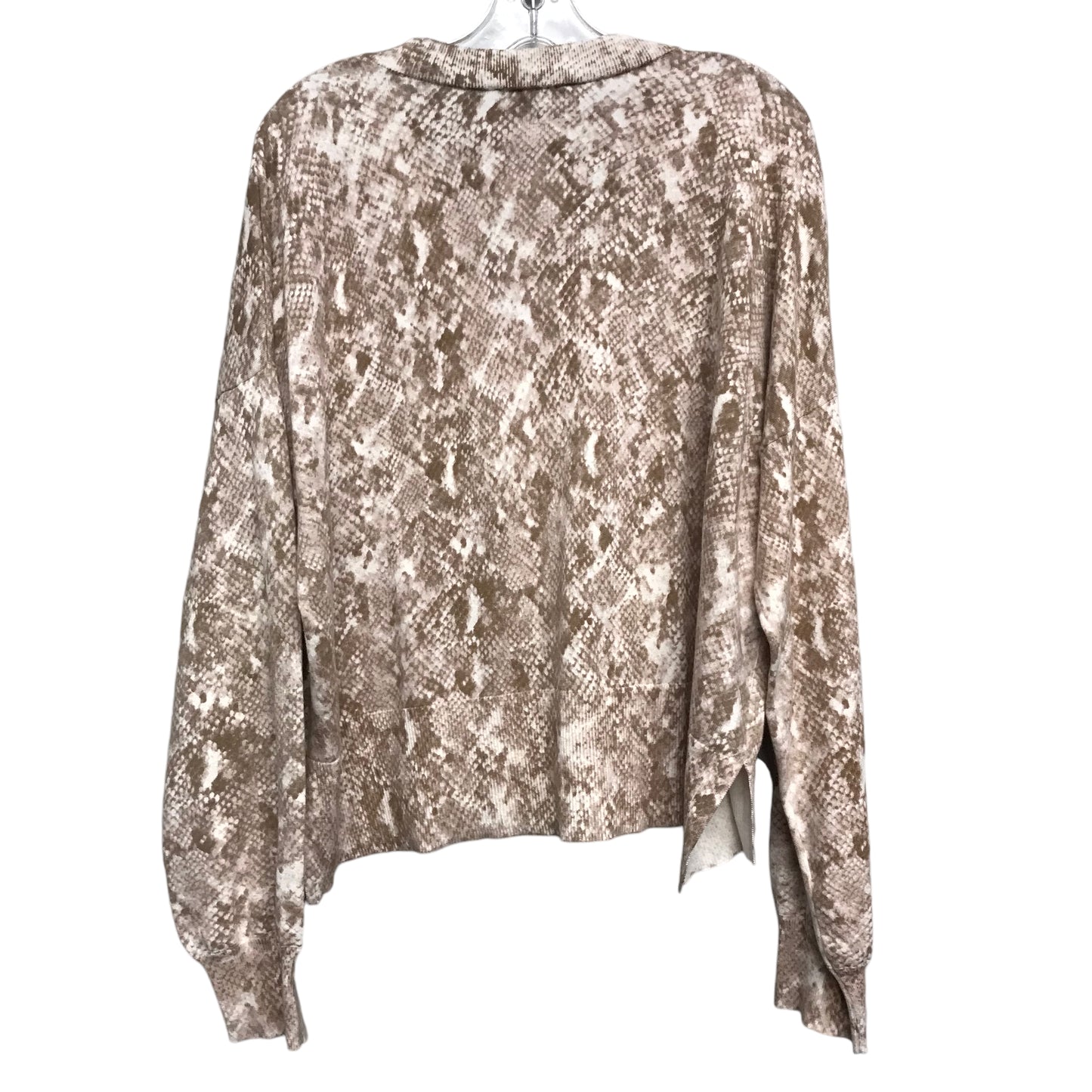 Sweater Cardigan By Ann Taylor In Snakeskin Print, Size:Xl