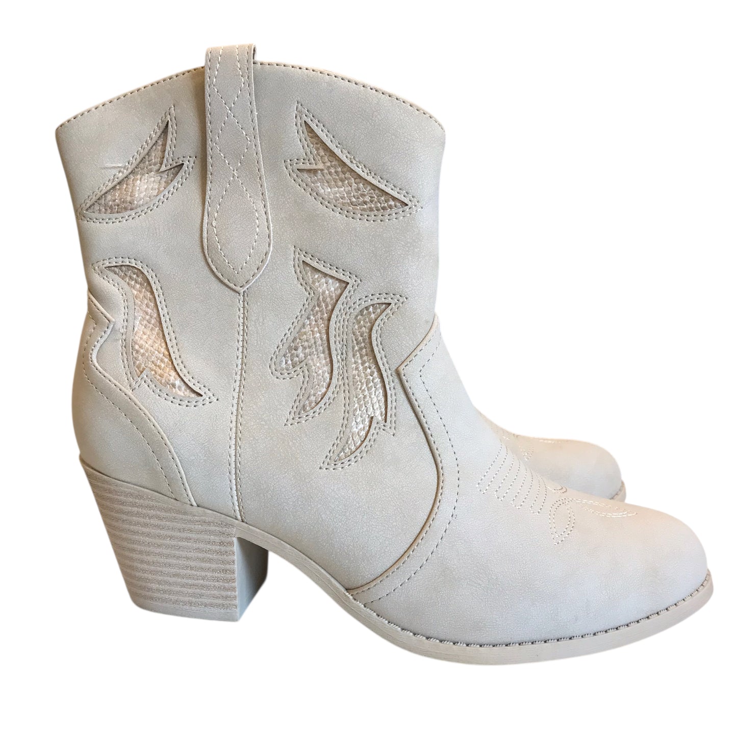 Boots Western By Pop In Cream, Size:9
