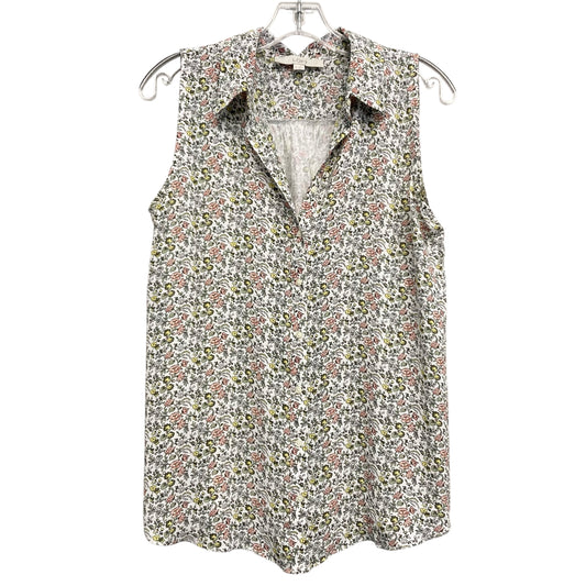 Top Sleeveless By Loft In Floral Print, Size:M