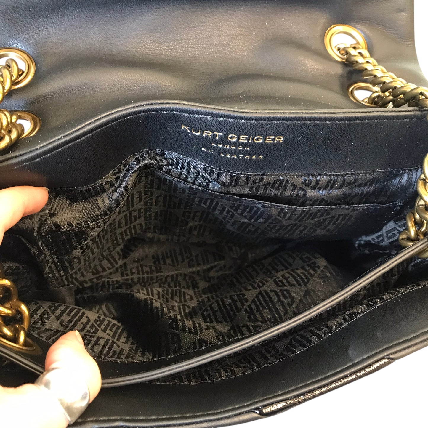 Handbag Designer By Kurt Geiger In Black, Size:Medium