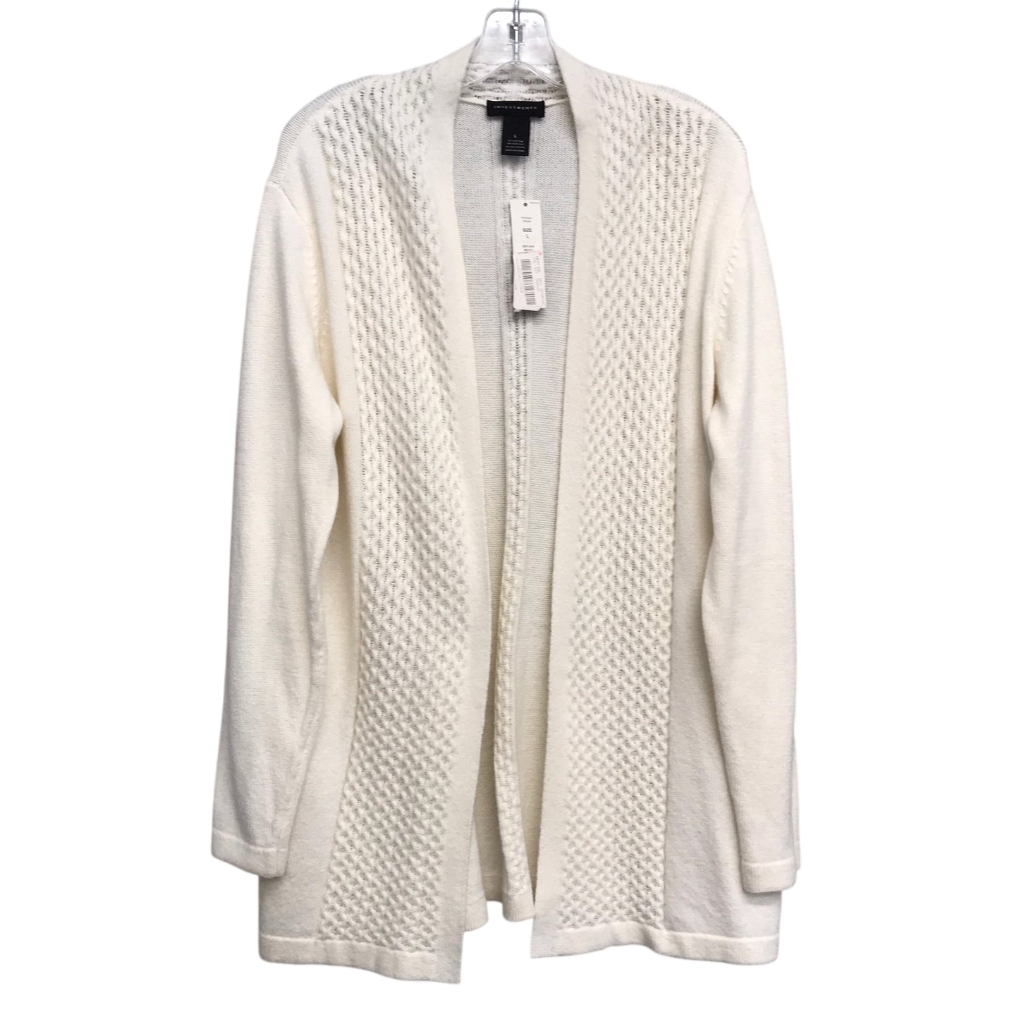 Sweater Cardigan By Investments In Cream, Size:L