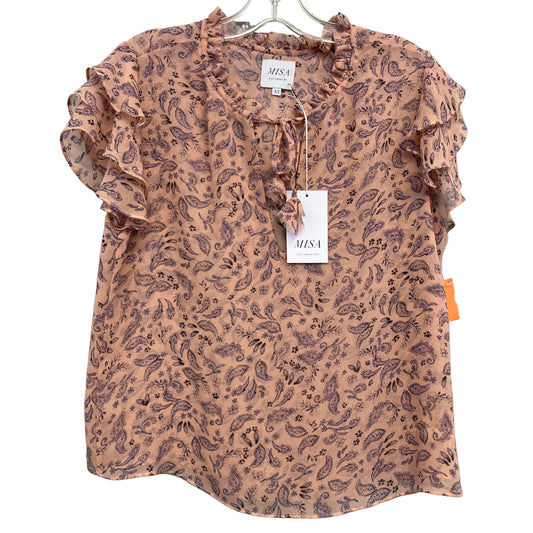 Top Sleeveless Designer By Misa In Peach, Size:Xs