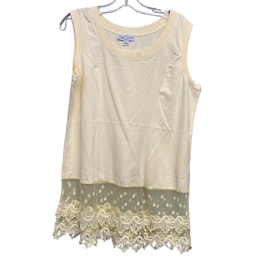 Top Sleeveless By Kathleen Kirkwood In Yellow, Size:L