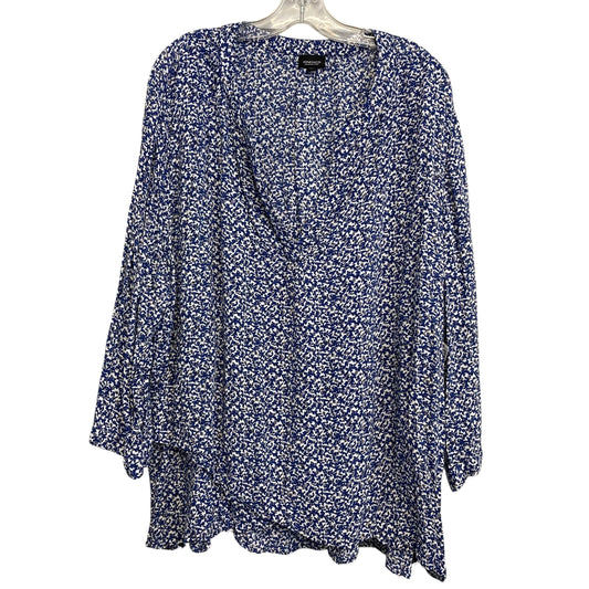 Top Ls By Jones And Co In Blue & White, Size:3X