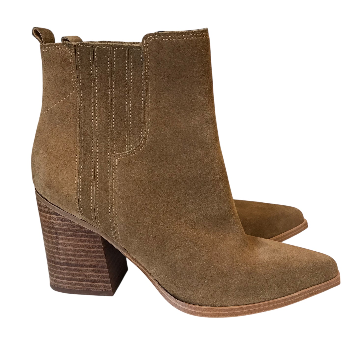 Boots Ankle Heels By Marc Fisher In Brown, Size:9.5