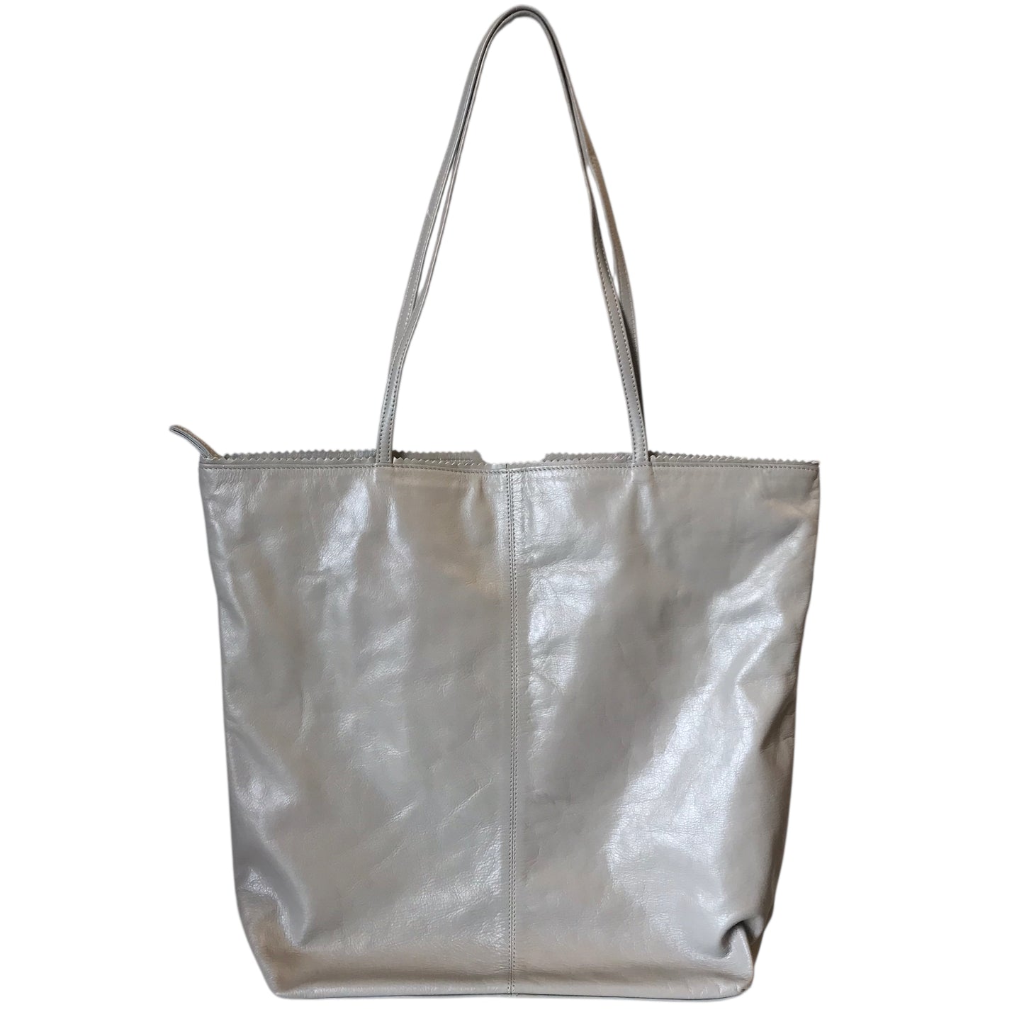 Handbag Leather By Latico In Grey, Size:Large