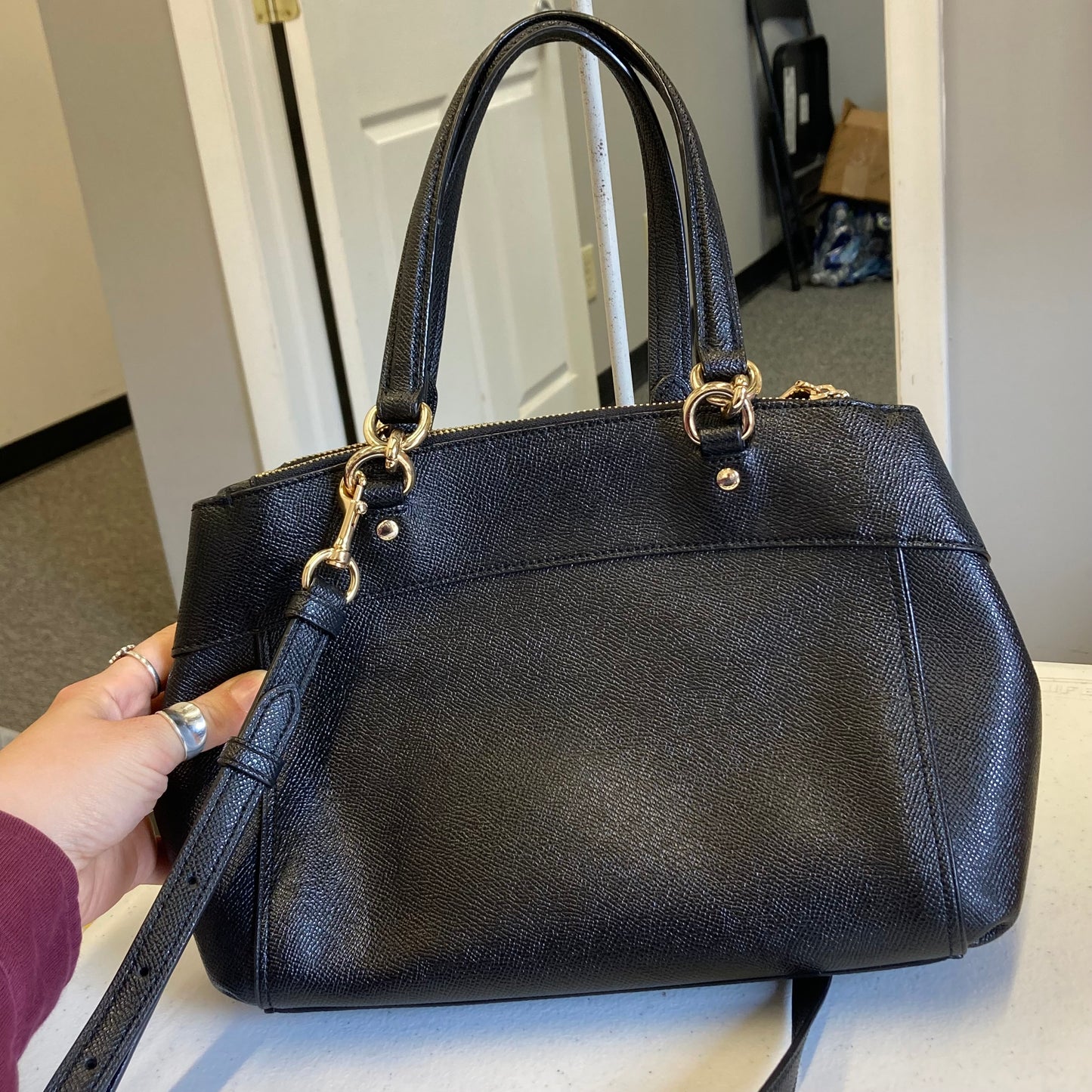 Handbag Designer By Coach In Black, Size:Small