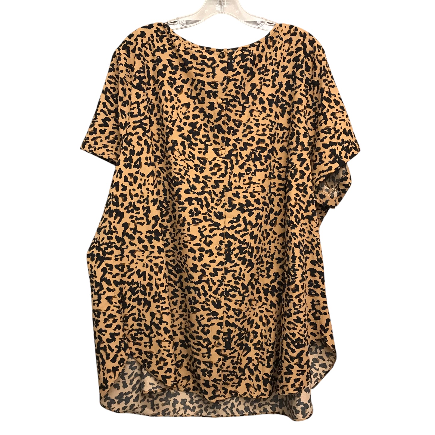 Top Ss By Ava & Viv In Animal Print, Size:3X