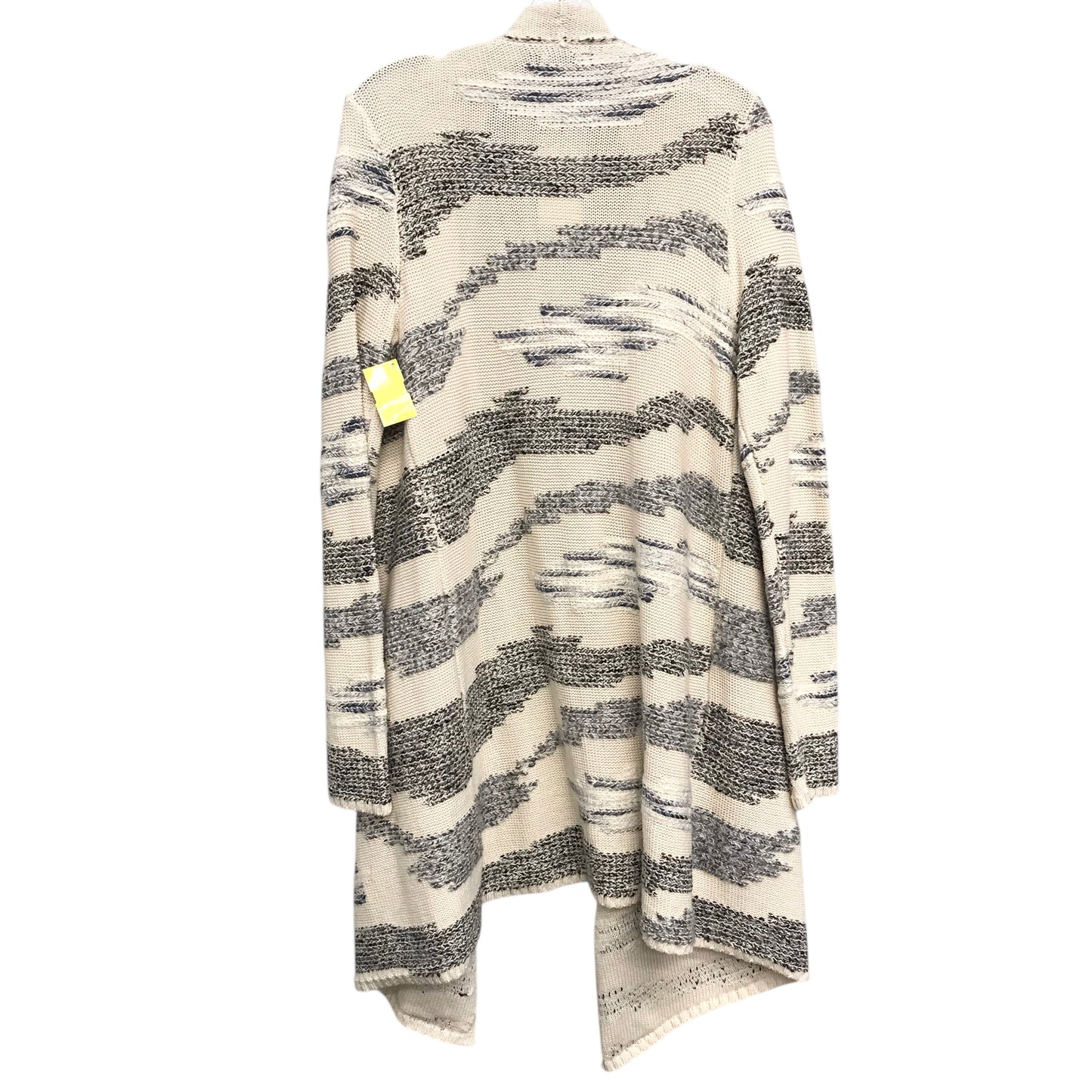 Sweater Cardigan By Lucky Brand In Cream & Grey, Size:L