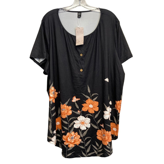 Top Ss By Emery Rose In Black & Orange, Size:4X
