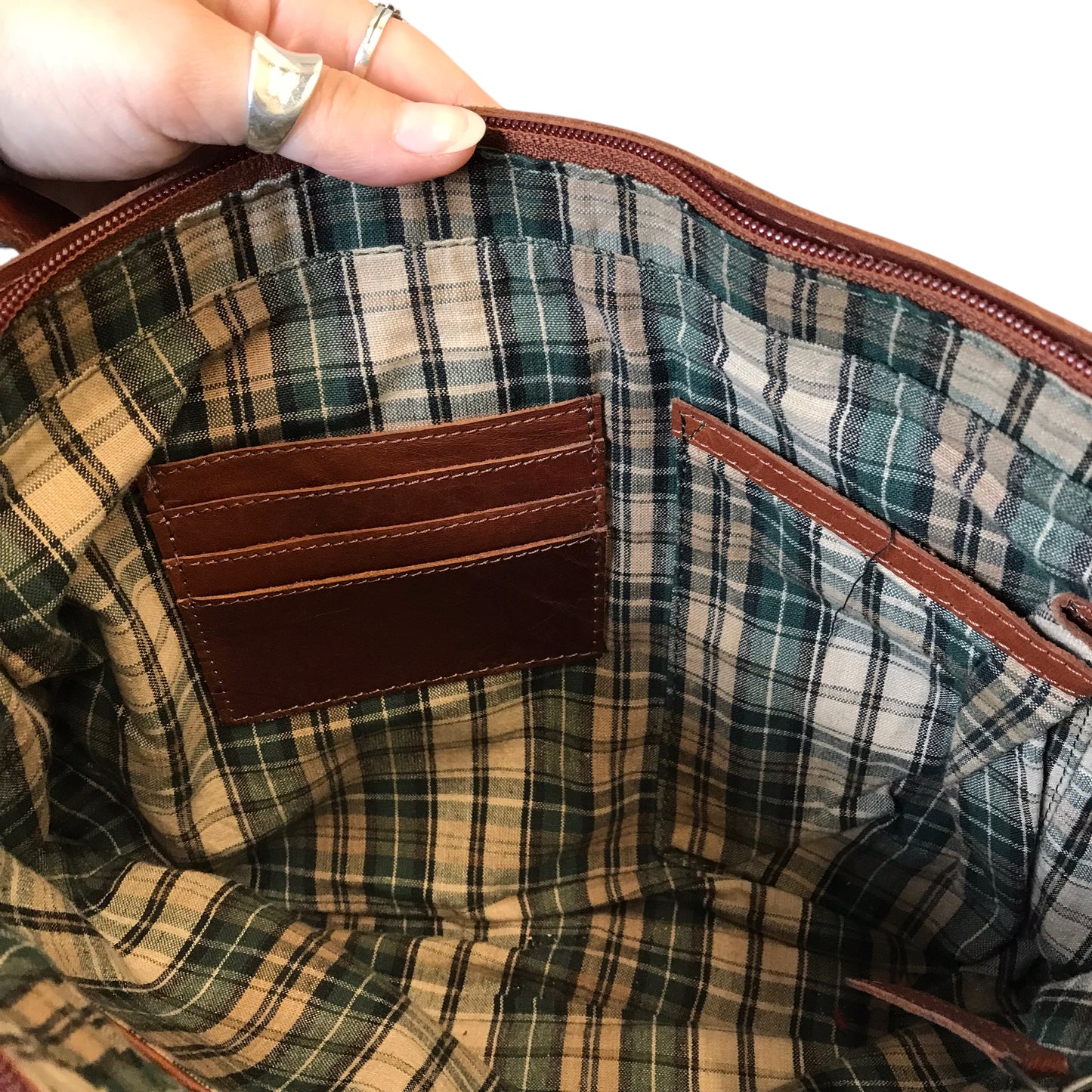 Handbag Leather By Wild West Los Angeles In Brown, Size:Medium