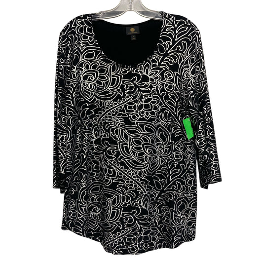 Top Ls By Jm Collections In Black & Silver, Size:S