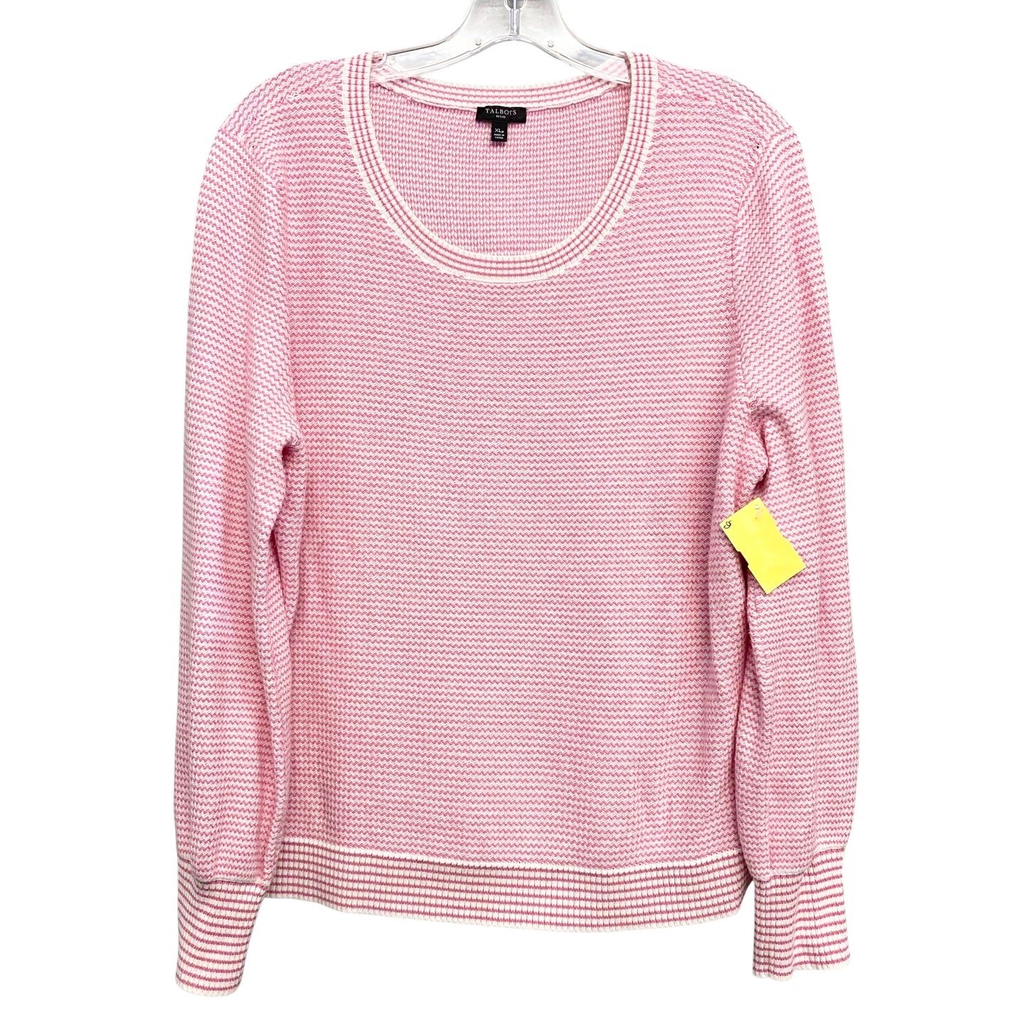Sweater By Talbots In Pink & White, Size:Xlp