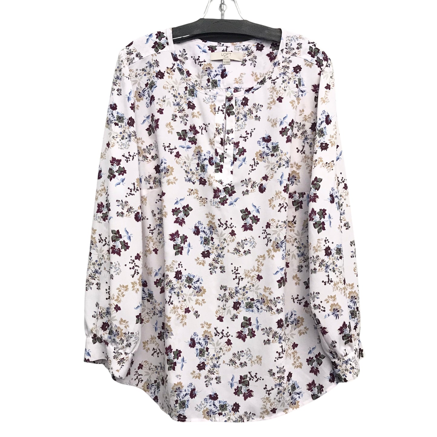 Top Ls By Loft In Floral Print, Size:3X