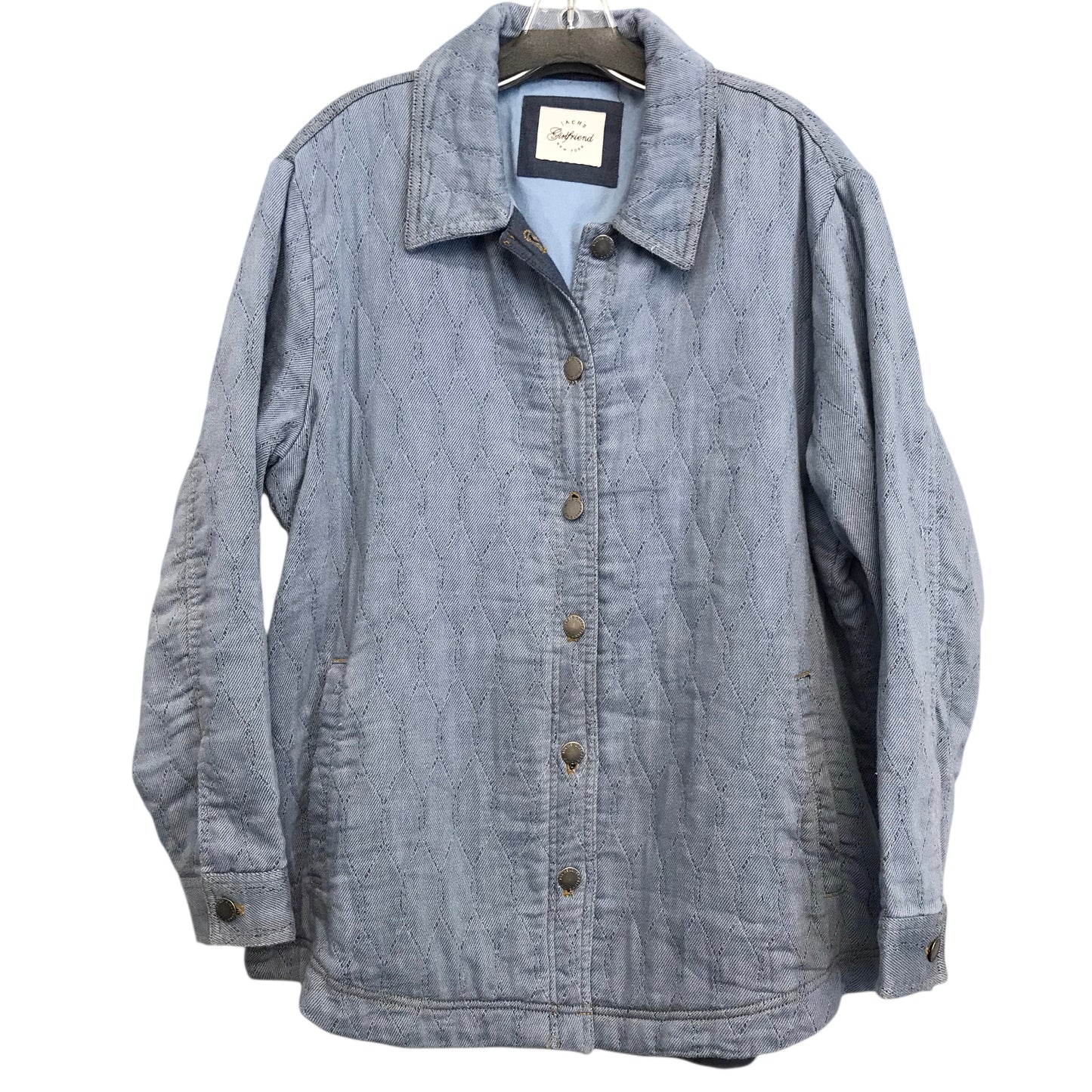 Jacket Shirt By Jachs Girlfirend In Blue, Size:1X