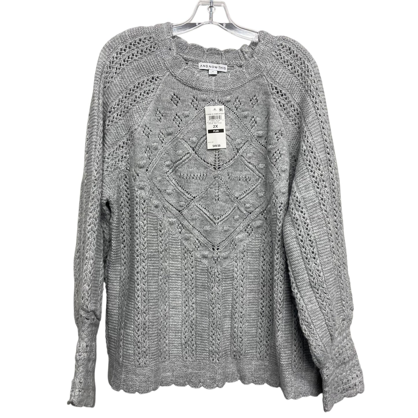 Sweater By And Now This In Grey, Size:2X