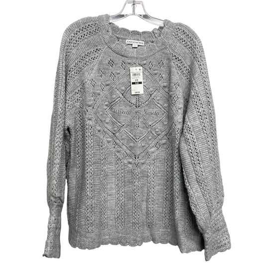 Sweater By And Now This In Grey, Size:2X