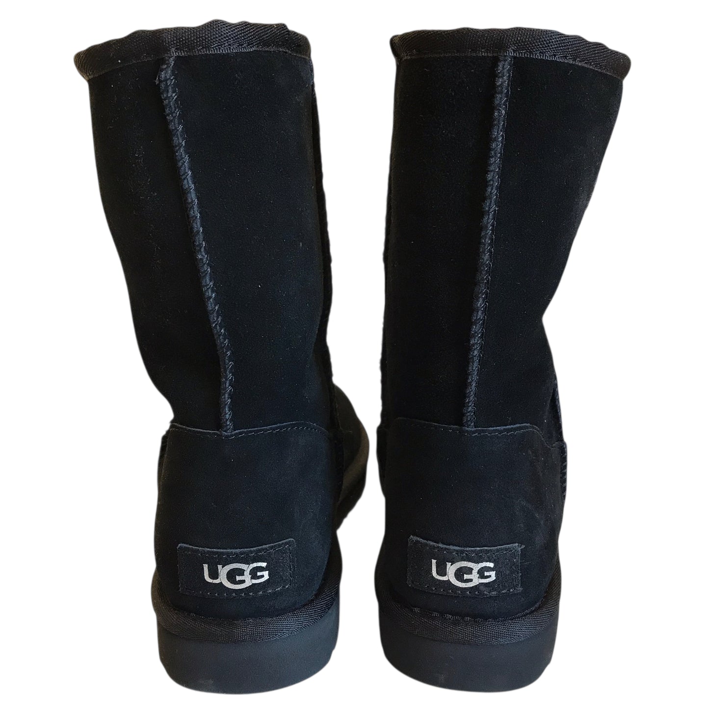 Boots Designer By Ugg In Black & Silver, Size:8