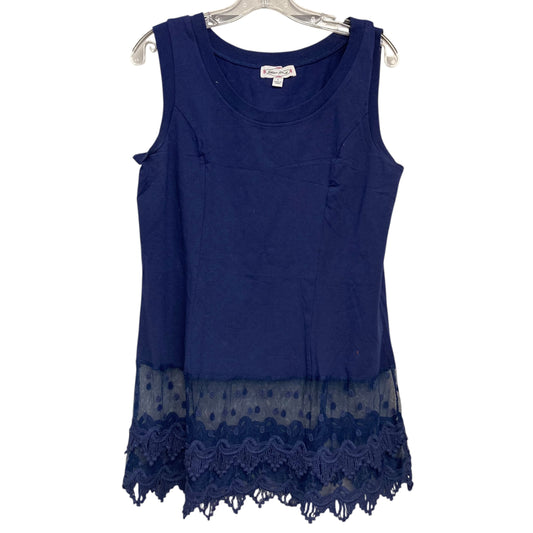 Top Sleeveless By Kathleen Kirkwood In Navy, Size:L