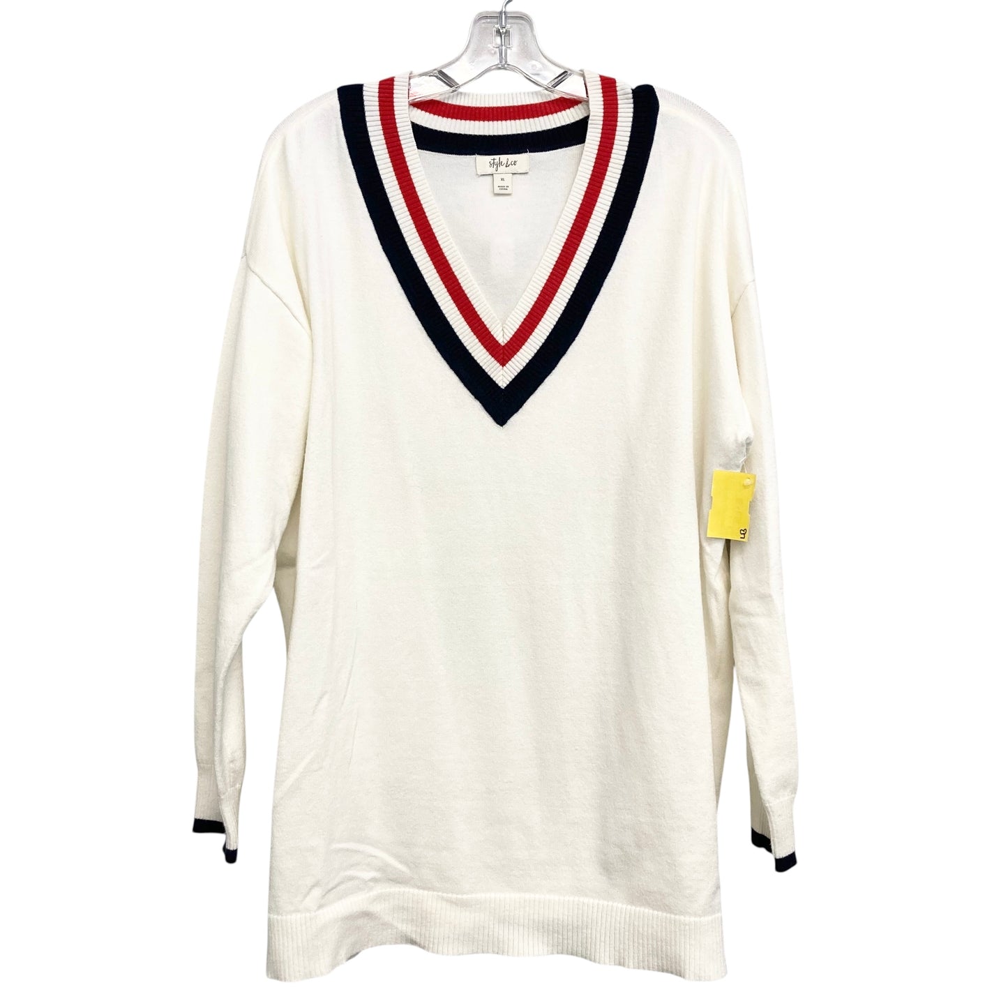 Sweater By Style And Company In White, Size:Xl