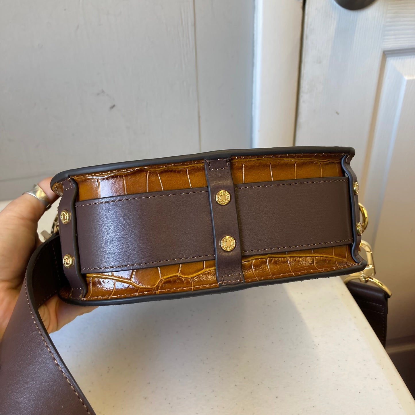 Handbag Leather By Holland Cooper In Brown, Size:Small
