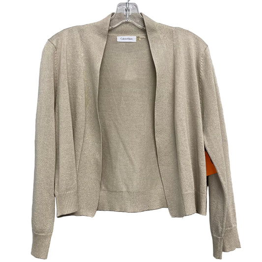 Sweater Cardigan By Calvin Klein In Tan, Size:Xl