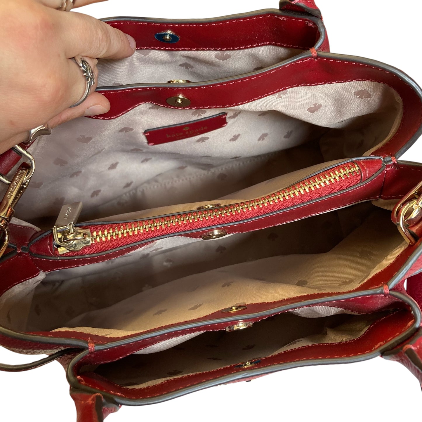 Handbag Designer By Kate Spade In Red, Size:Medium