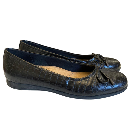 Shoes Flats By Clarks In Black, Size:9