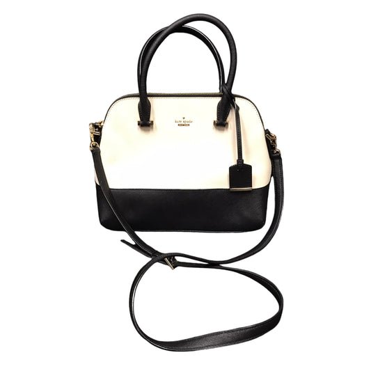 Handbag Designer By Kate Spade In Black & Cream, Size:Medium