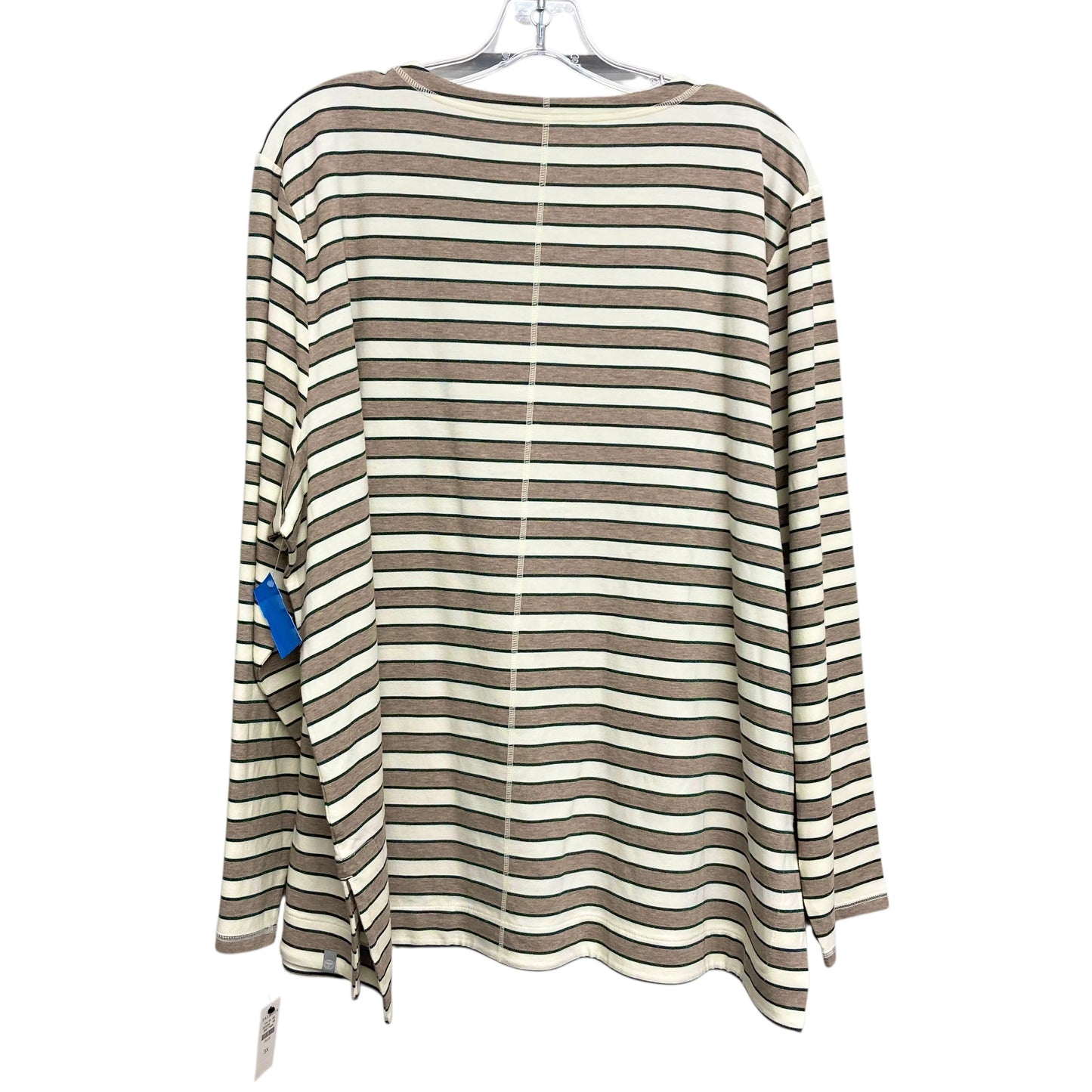 Top Ls Basic By Talbots In Striped Pattern, Size:3X
