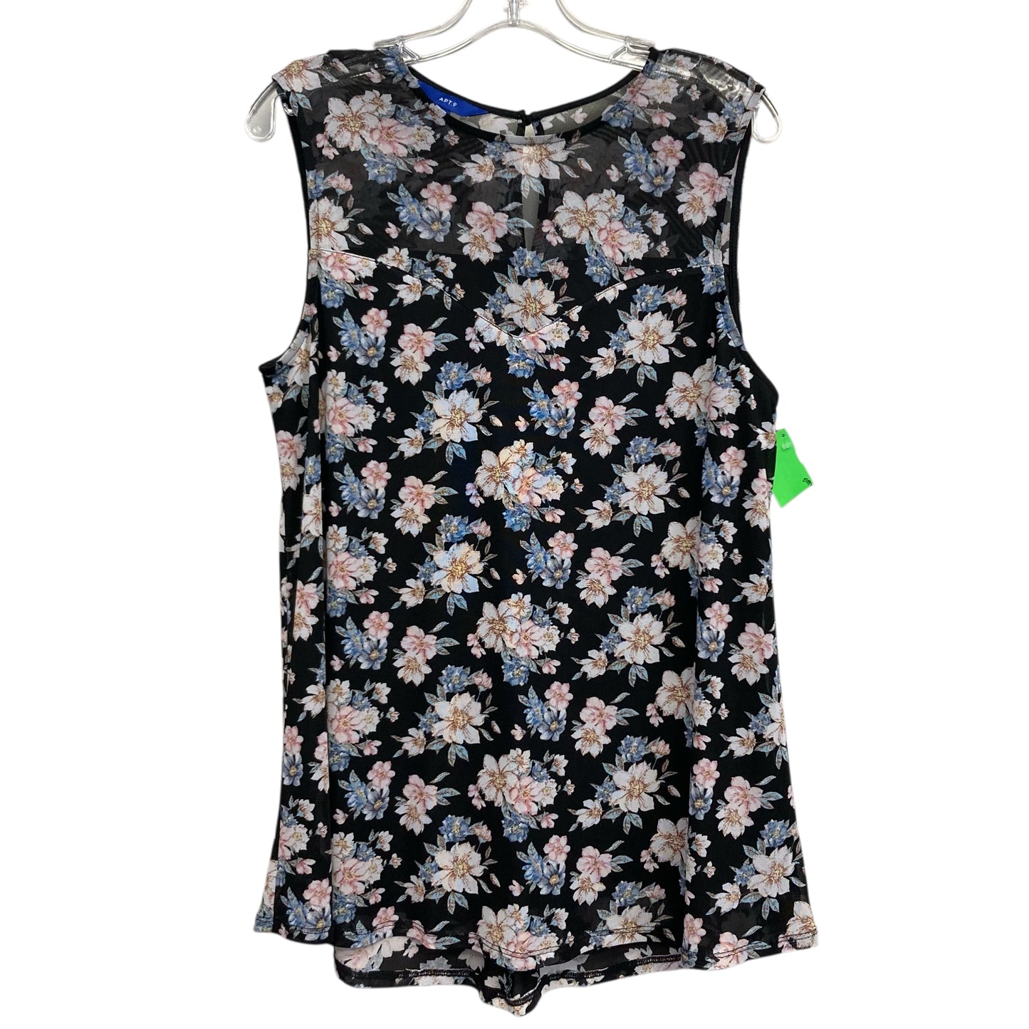 Top Sleeveless By Apt 9 In Floral Print, Size:L