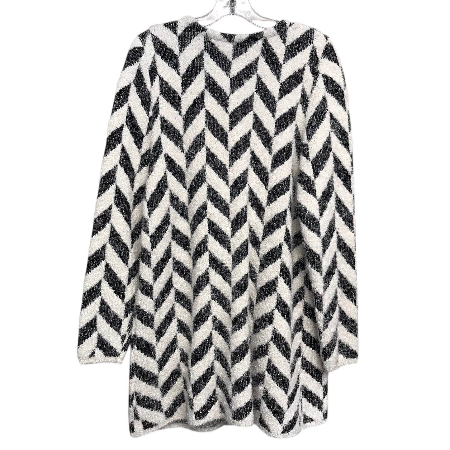 Sweater Cardigan By August Silk In Black & White, Size:L