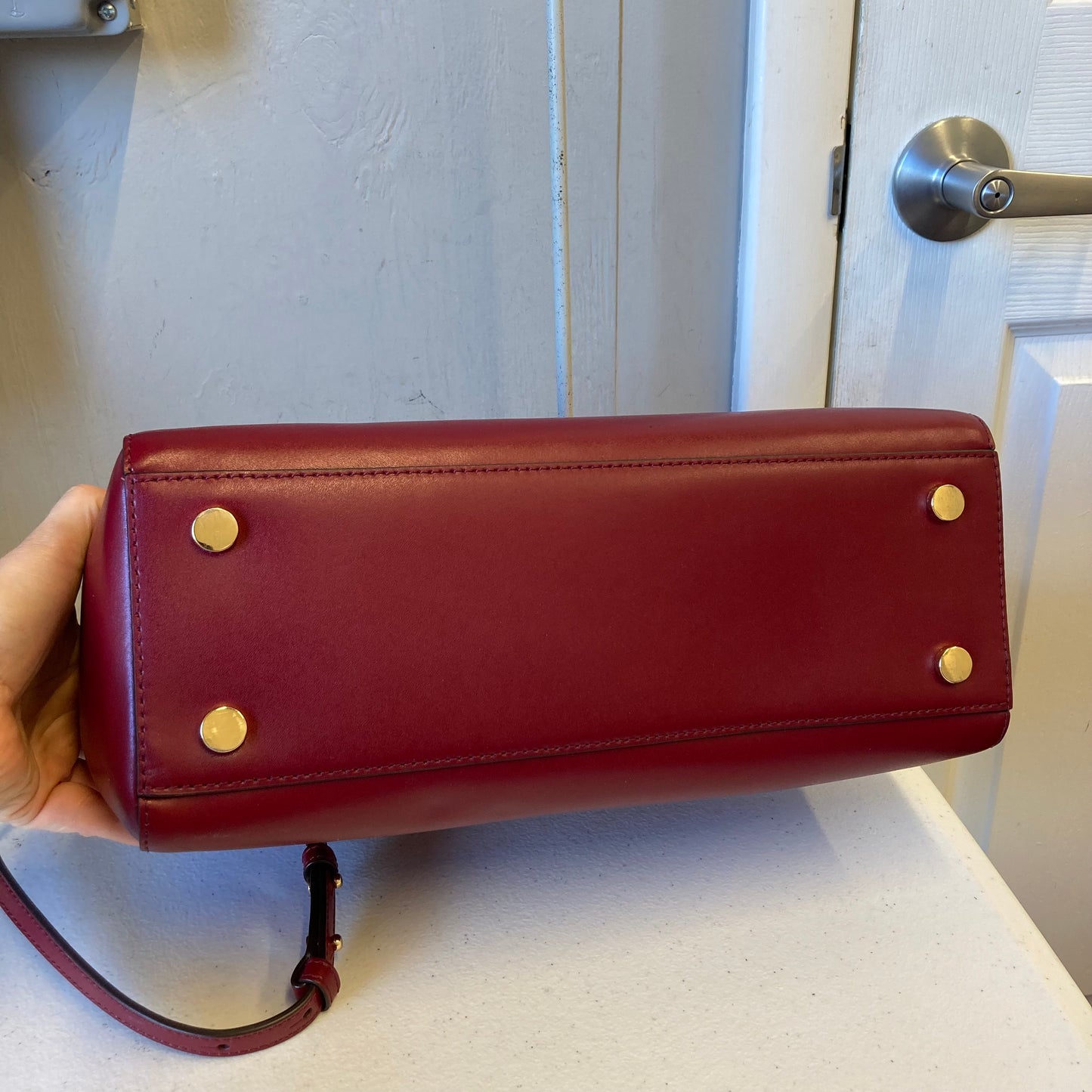 Handbag Designer By Michael Kors In Red, Size:Medium