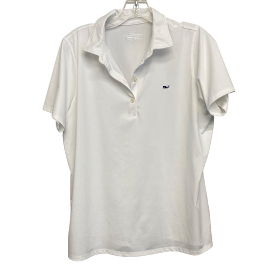 Athletic Top Ss By Vineyard Vines In White, Size:L